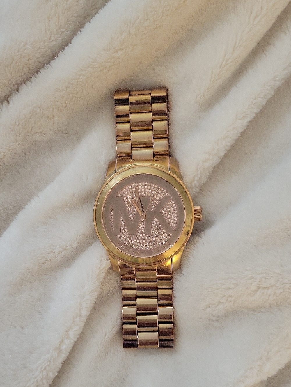 Michael Kors Gold Crystal MK Logo  Watch
